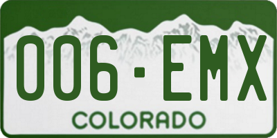 CO license plate 006EMX