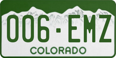 CO license plate 006EMZ