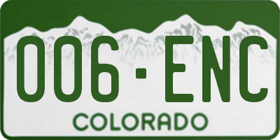 CO license plate 006ENC