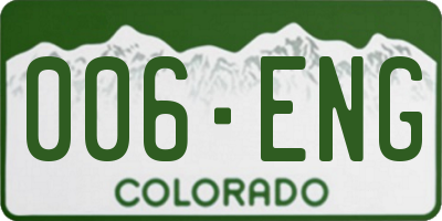 CO license plate 006ENG