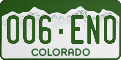 CO license plate 006ENO
