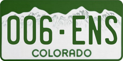 CO license plate 006ENS