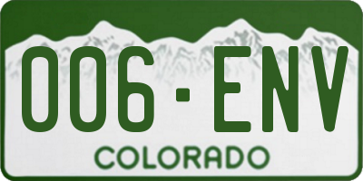 CO license plate 006ENV