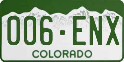 CO license plate 006ENX