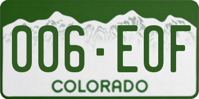 CO license plate 006EOF