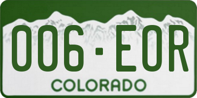 CO license plate 006EOR