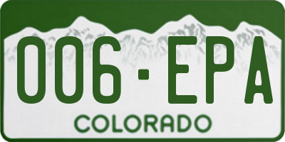 CO license plate 006EPA