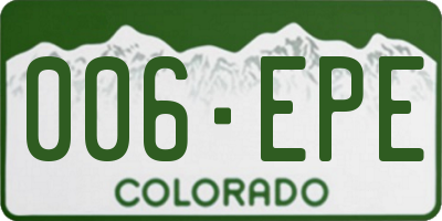 CO license plate 006EPE