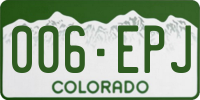 CO license plate 006EPJ