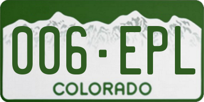 CO license plate 006EPL