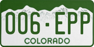 CO license plate 006EPP