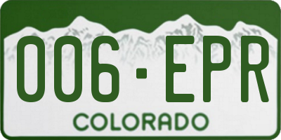 CO license plate 006EPR