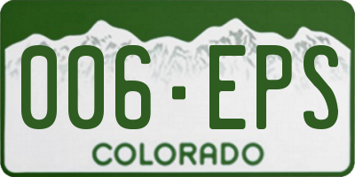 CO license plate 006EPS
