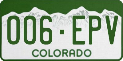 CO license plate 006EPV