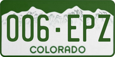 CO license plate 006EPZ