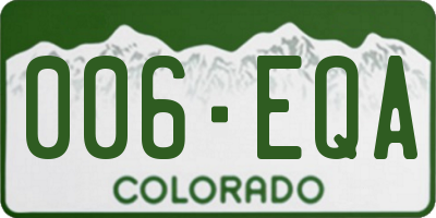 CO license plate 006EQA