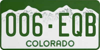 CO license plate 006EQB