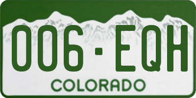 CO license plate 006EQH
