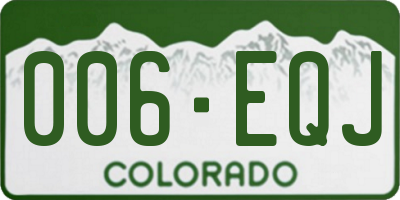 CO license plate 006EQJ