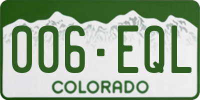 CO license plate 006EQL