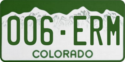 CO license plate 006ERM