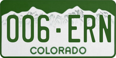 CO license plate 006ERN