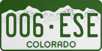 CO license plate 006ESE