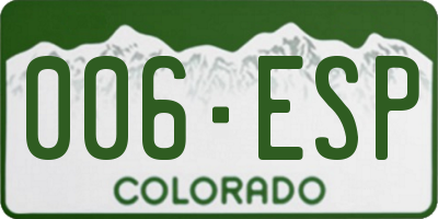 CO license plate 006ESP