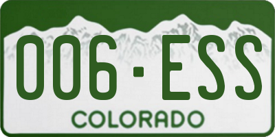 CO license plate 006ESS