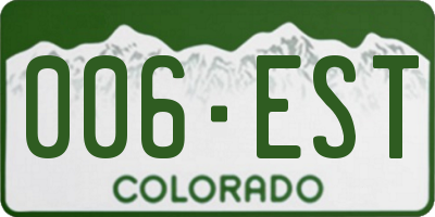 CO license plate 006EST