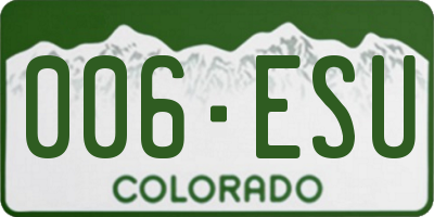 CO license plate 006ESU