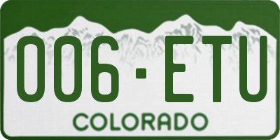 CO license plate 006ETU
