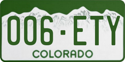 CO license plate 006ETY