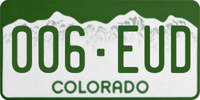 CO license plate 006EUD