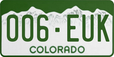 CO license plate 006EUK