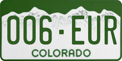 CO license plate 006EUR