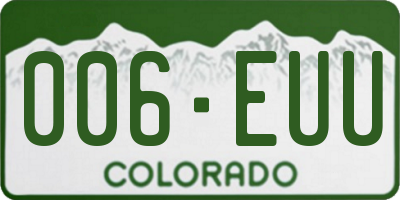 CO license plate 006EUU