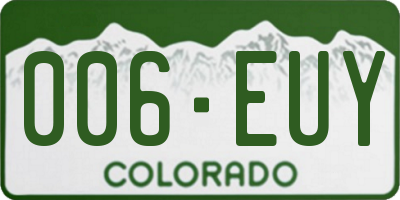 CO license plate 006EUY