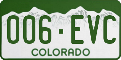 CO license plate 006EVC