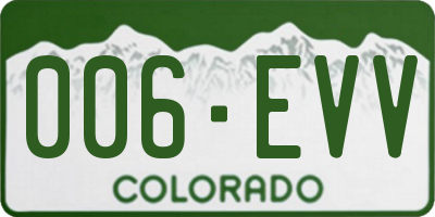 CO license plate 006EVV