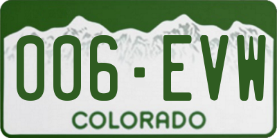 CO license plate 006EVW