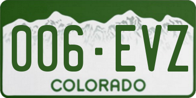 CO license plate 006EVZ
