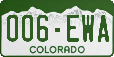 CO license plate 006EWA