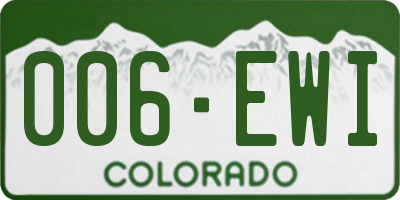 CO license plate 006EWI