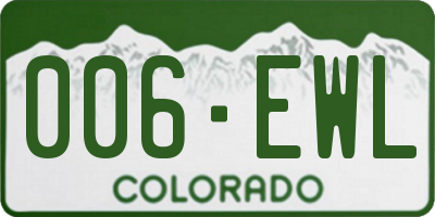 CO license plate 006EWL