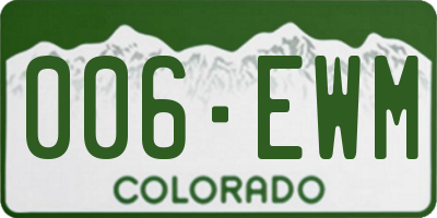 CO license plate 006EWM