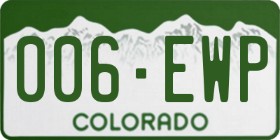 CO license plate 006EWP