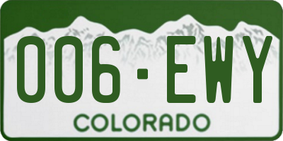CO license plate 006EWY