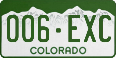 CO license plate 006EXC