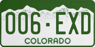 CO license plate 006EXD